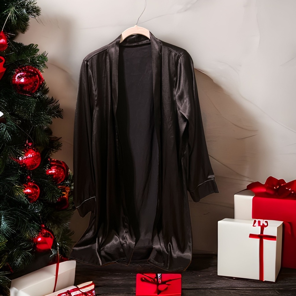 Black Satin/Silk Robe